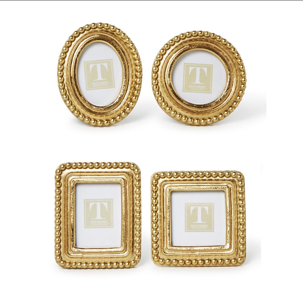Gold Beaded Mini Picture Frames