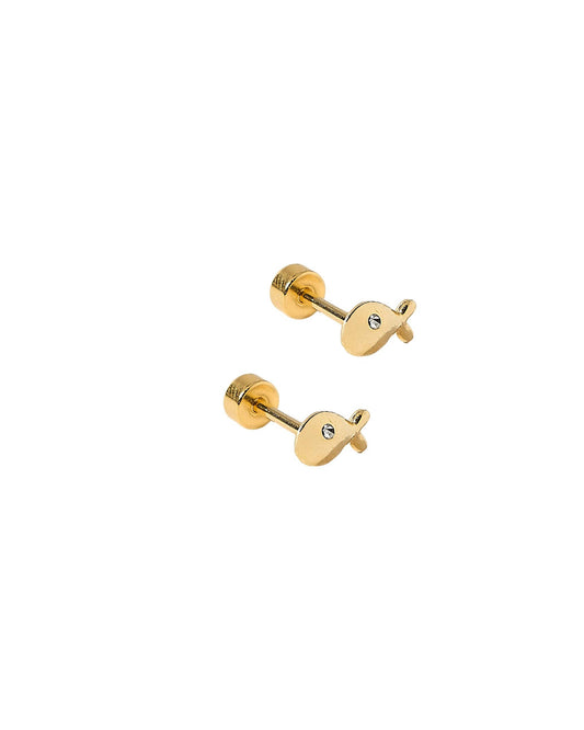 LINNY CO - Screwback Stud Earrings - Whale