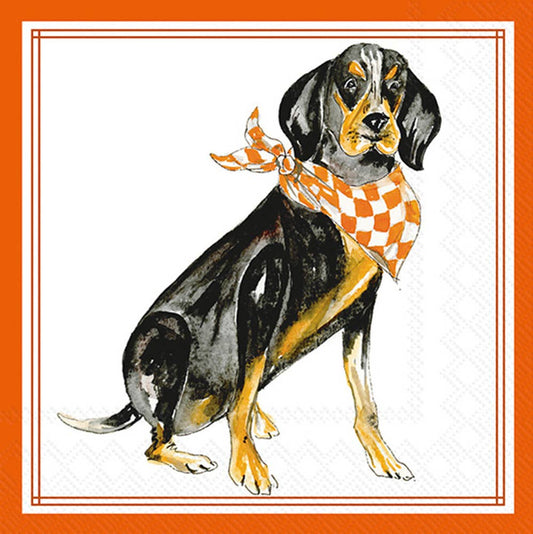 Paper Cocktail Napkins 20 Ct Orange Coonhound Hometown Pride