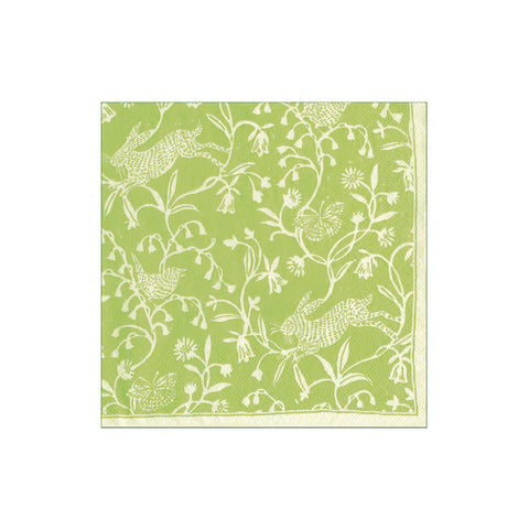 Caspari Cocktail Napkin/ Hedgerow Moss Green