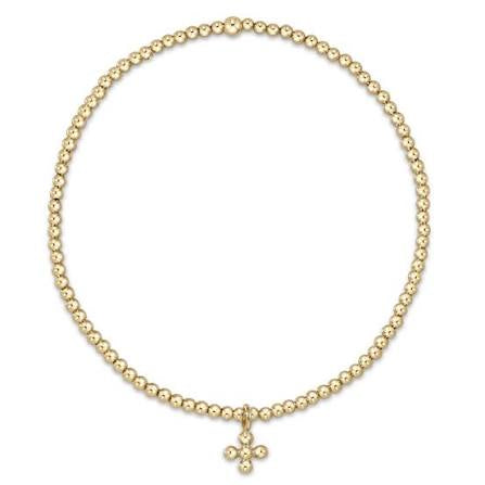 Enewton Classic Gold 2MM Beaded Signature Cross Small
