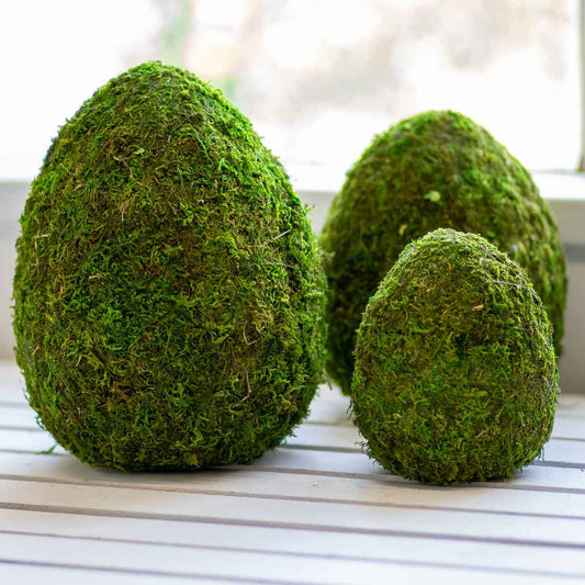 Moss Egg Decor Green  6.5"