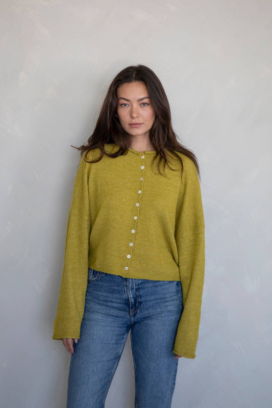 Things Between - Dijon Yellow Piper Cardigan: Dijon Yellow / M