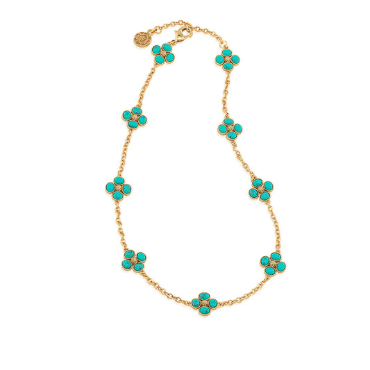 Berry Clover Double Sided Necklace (16”+ 2” Turquoise)