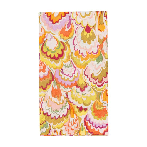 Caspari Dinner/Guest Napkins Marbled Ceramica Raspberry