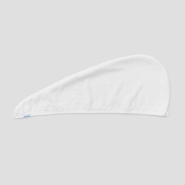 Weezie White Embroidered Wave Hair Towel