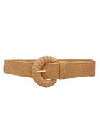 Wrapped Half Moon Straw Belt