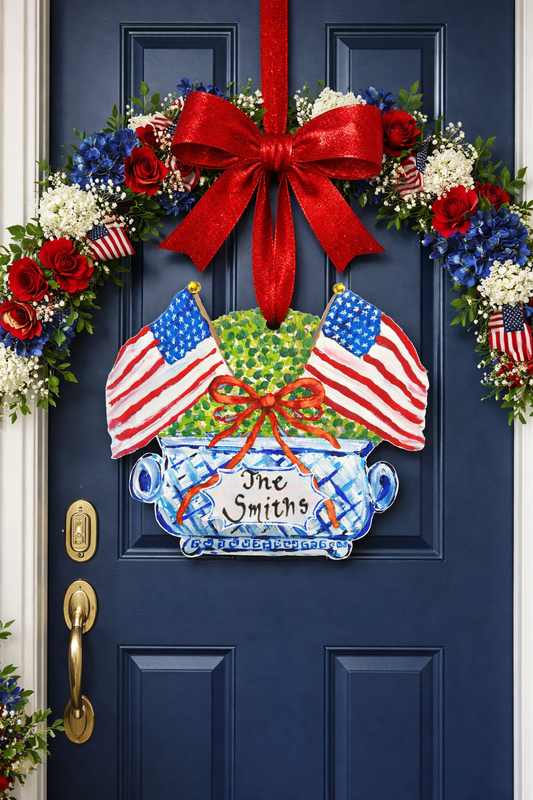 To-Be Personalized American Topiary Door Hanger
