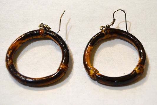 Bamboo54 - Bamboo hoop earrings : Small