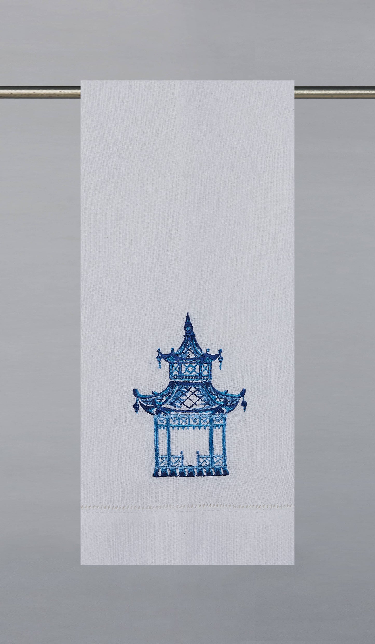 Chinoiseries Pagoda Embroidered Guest Towel