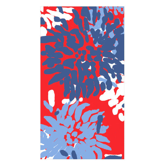 Caspari Guest Napkin/ Chrysanthemum Red/White/Blue
