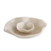 RESIN Alabaster Bowl with Dip White Swirl