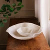 RESIN Alabaster Bowl with Dip White Swirl