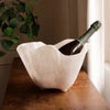 RESIN Alabaster Ice Bucket White Swirl