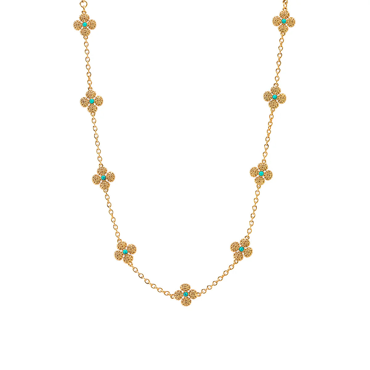 Berry Clover Double Sided Necklace (16”+ 2” Turquoise)