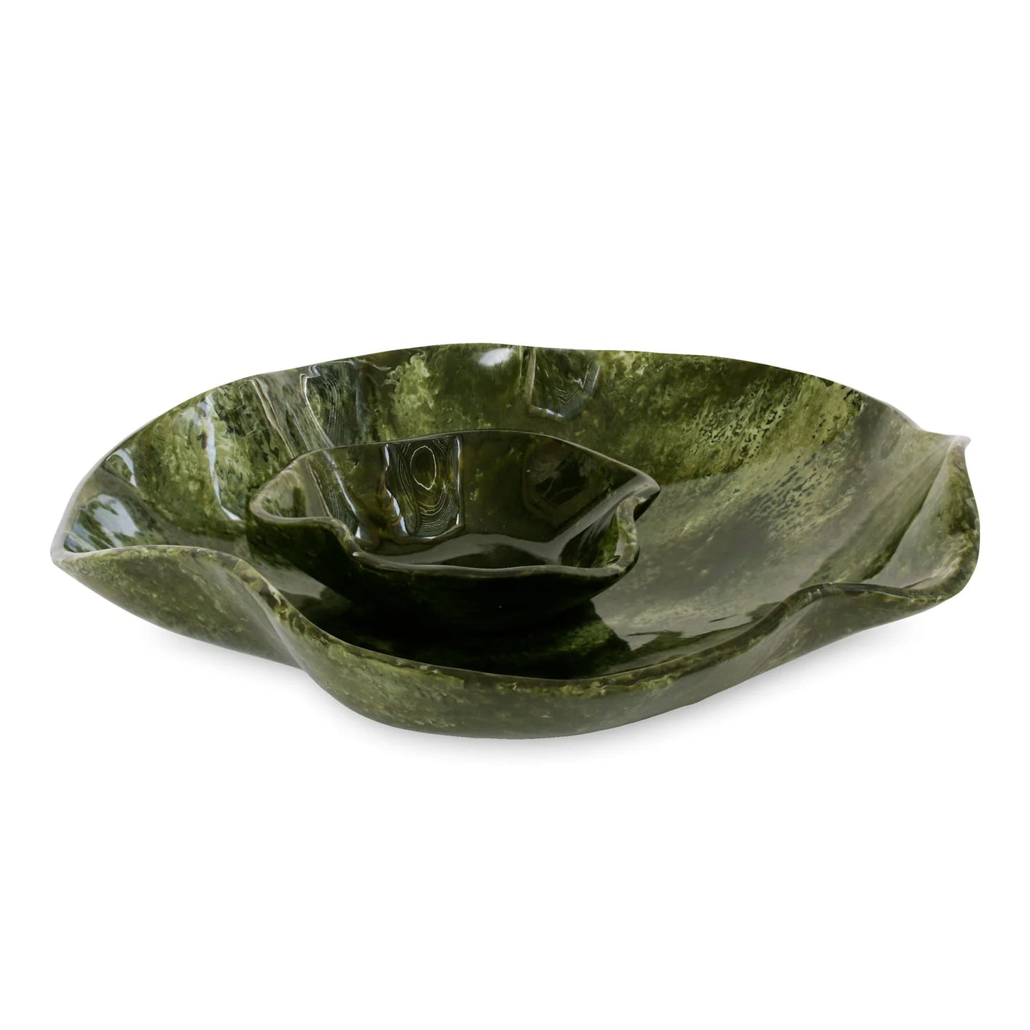 RESIN Malachite Bowl with Dip (Green)