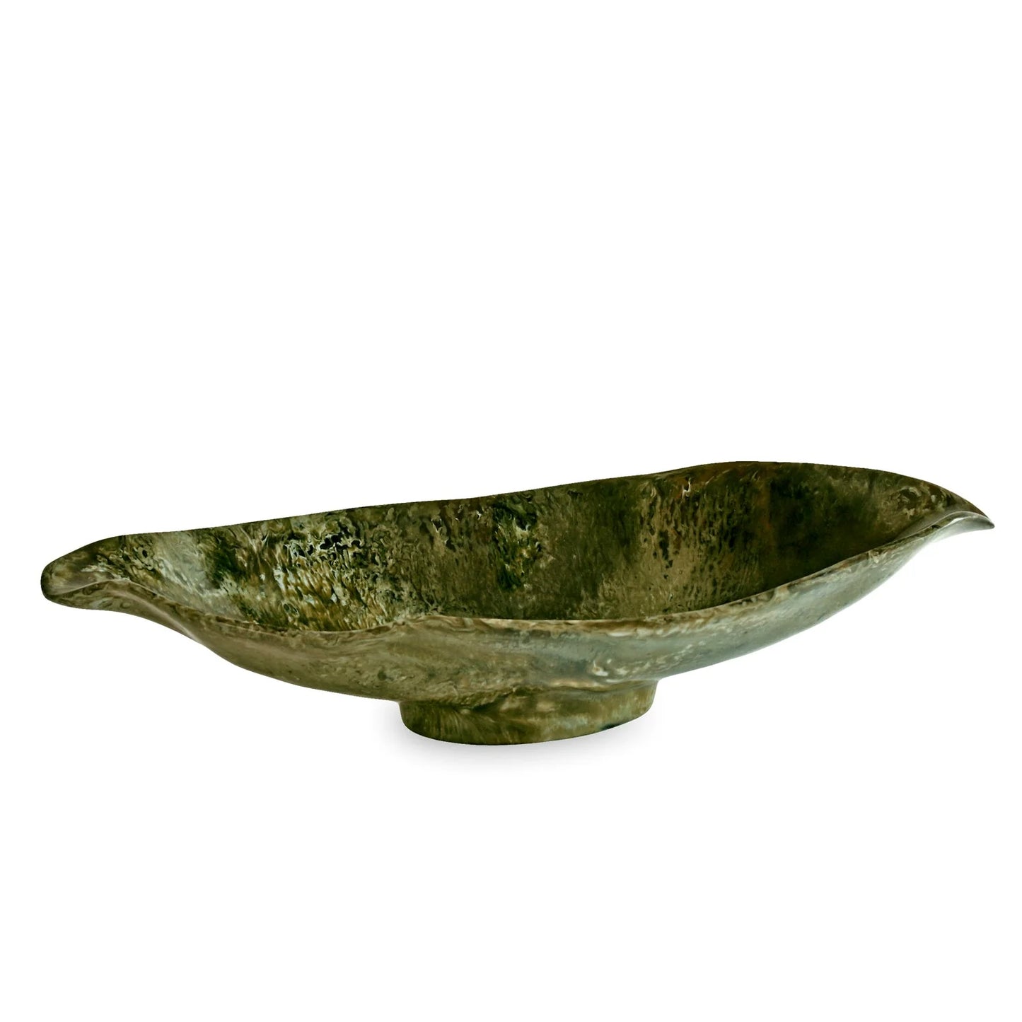 RESIN Malachite Medium Oval Bowl Green