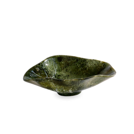 RESIN Malachite Small Oval Bowl Green