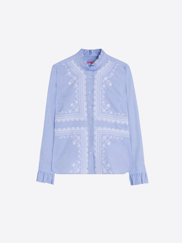 Light Blue Embroidered Shirt