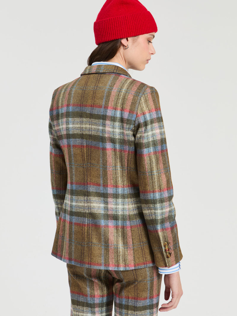 Brown and Blue Plaid Jacket