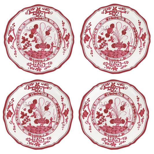VIDA Faenza Appetizer Plate Set of 4 (Red and White)