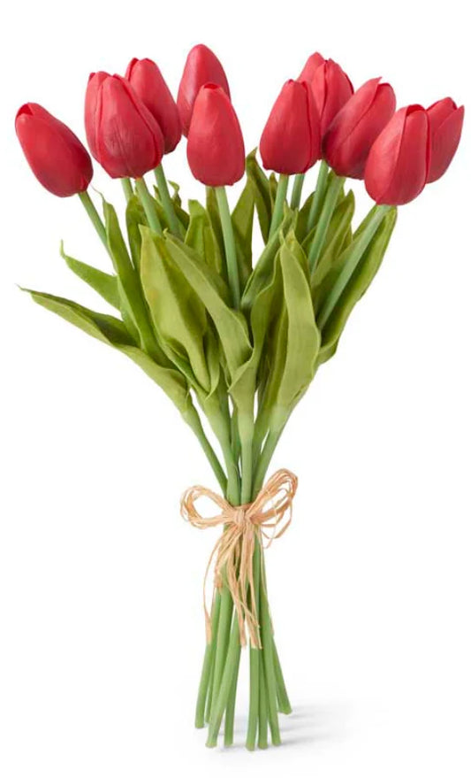 13” Real Touch Mini Tulip Bundle Red