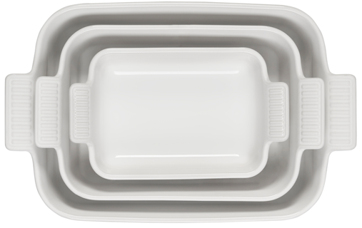 Le Creuset Set of 3 Rectangular Dishes White