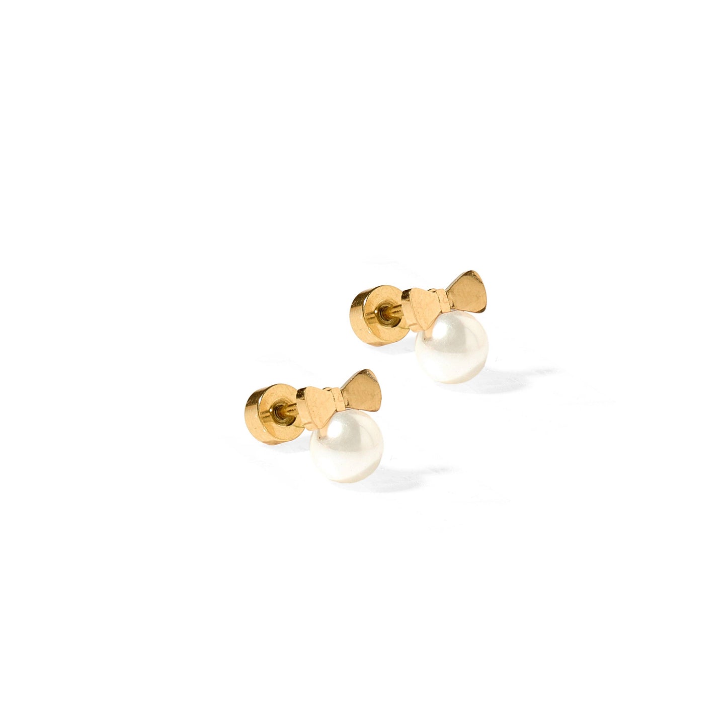 LINNY CO - Screwback Stud Earrings - Heidi Pearl Bow