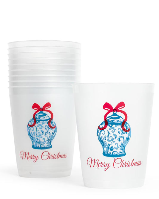 Chinoiserie Merry Christmas Party Cups (set of 10)