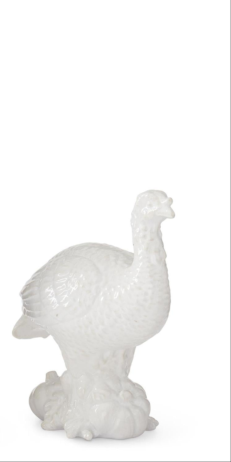 Glossy White Resin Turkeys 2 Sizes
