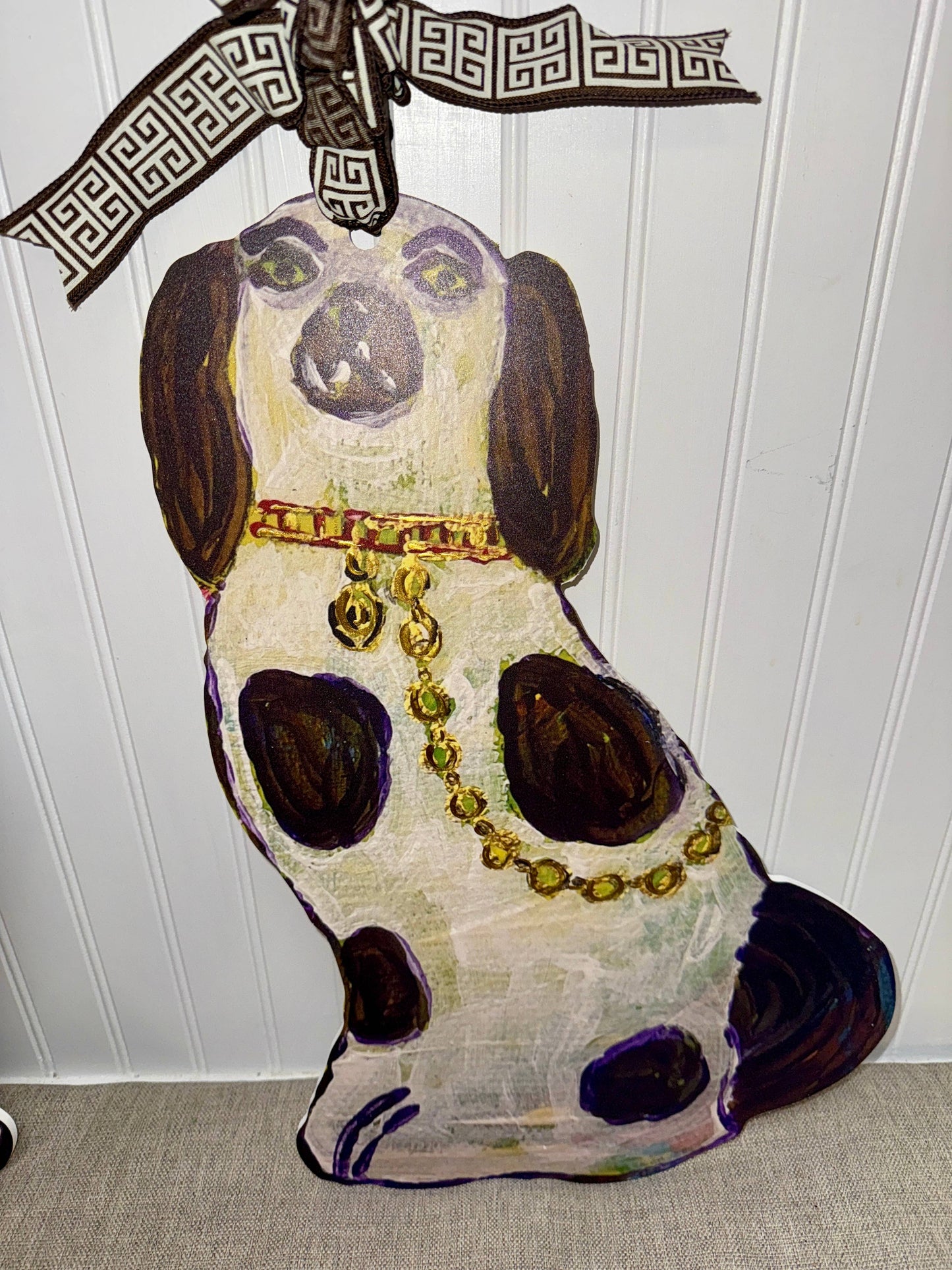 Pair of Designer Staffie Dog Door Hangers 