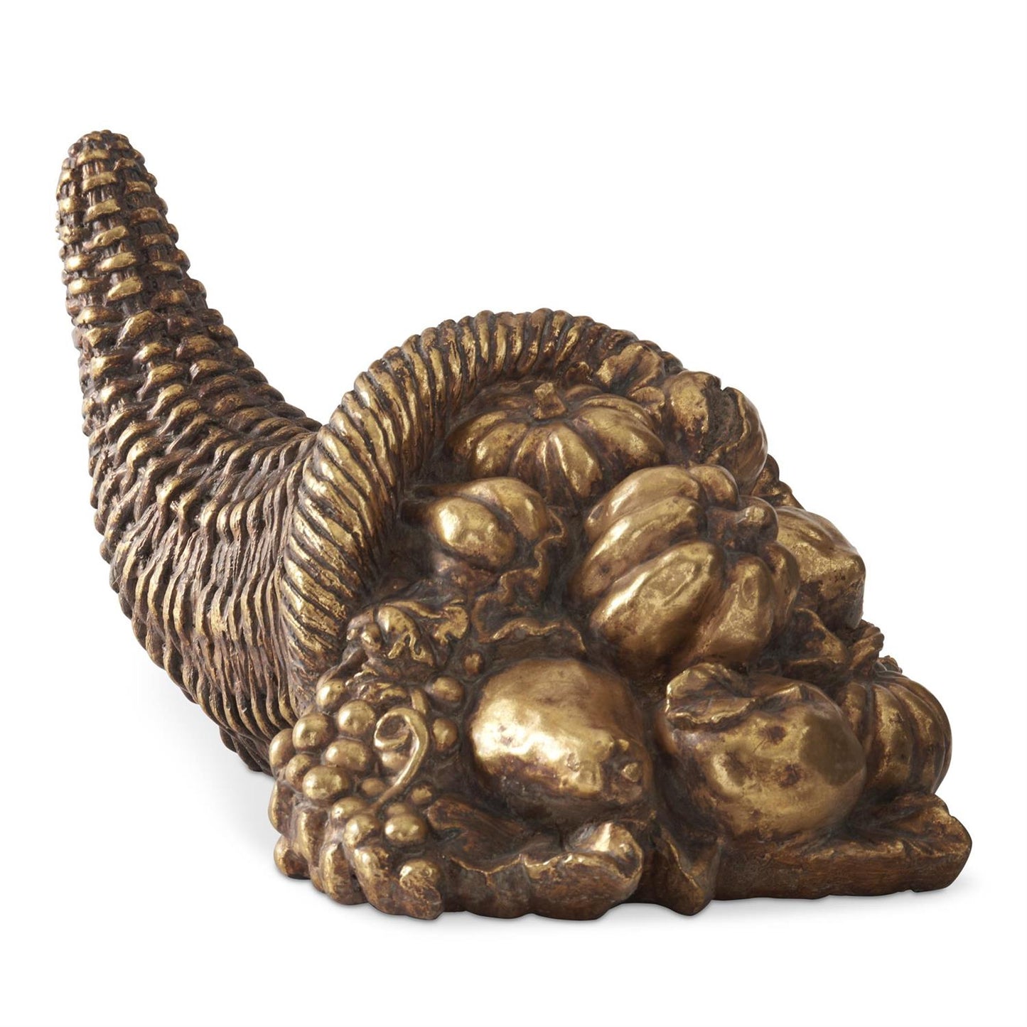 8.25 Inch Gold Resin Cornucopia