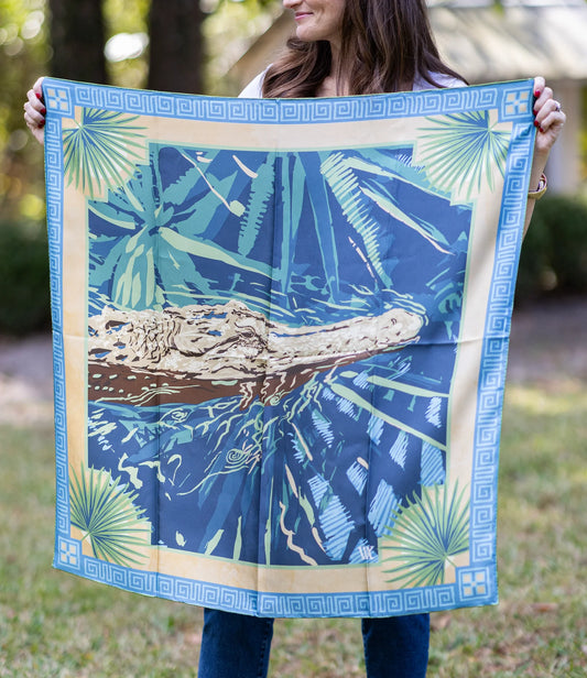 Austin Williams Blue Ocmulgee Alligator Scarf