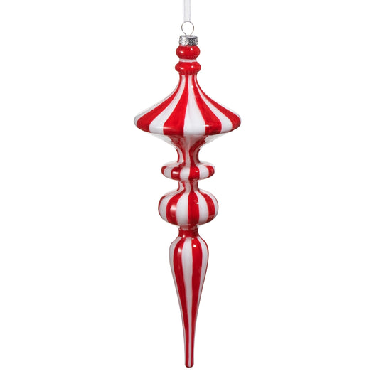 11.5" Striped Finial Ornament