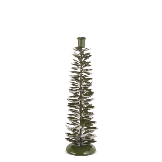 14" High Shine Pinecone Candle Holder