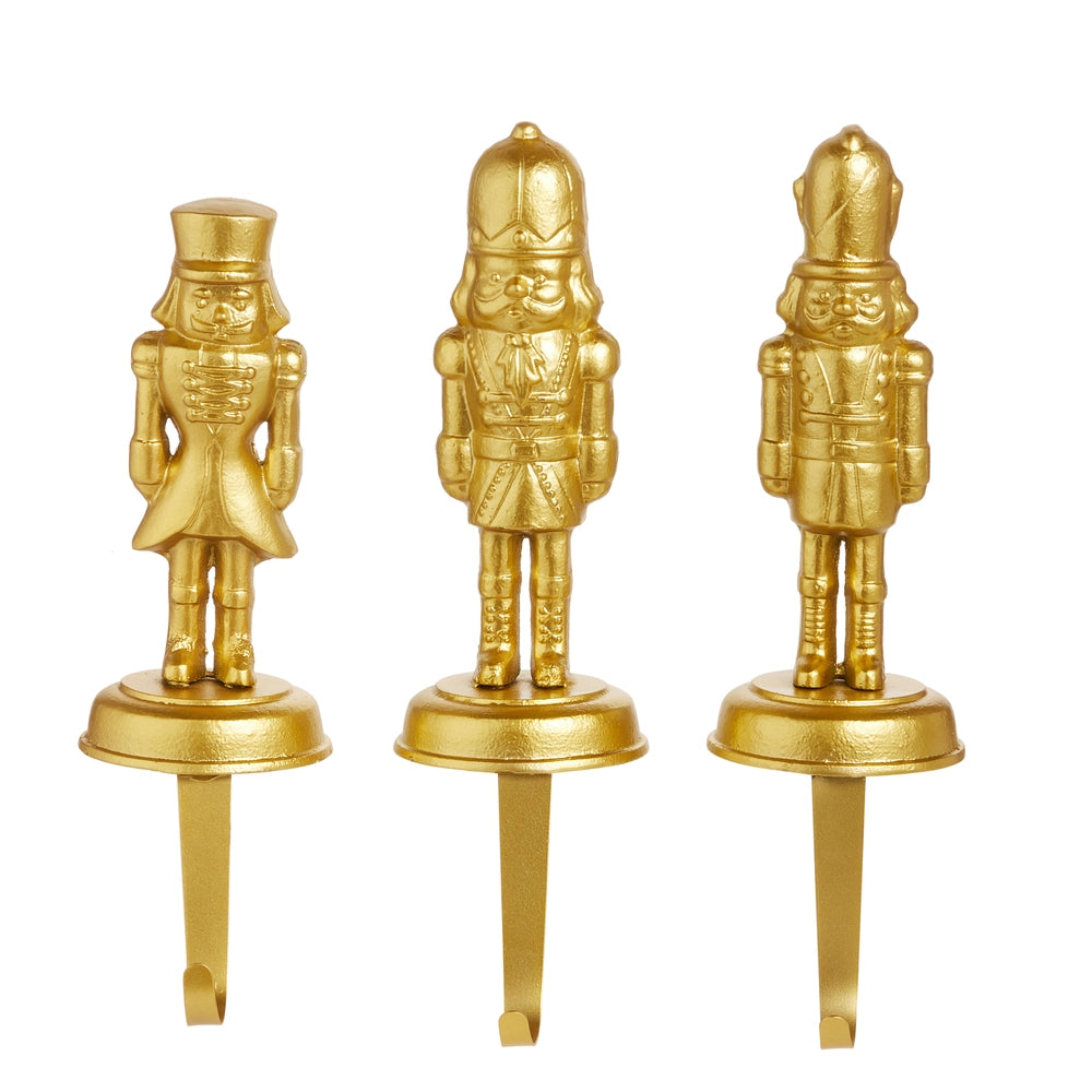 Gold Nutcracker Stocking Holders