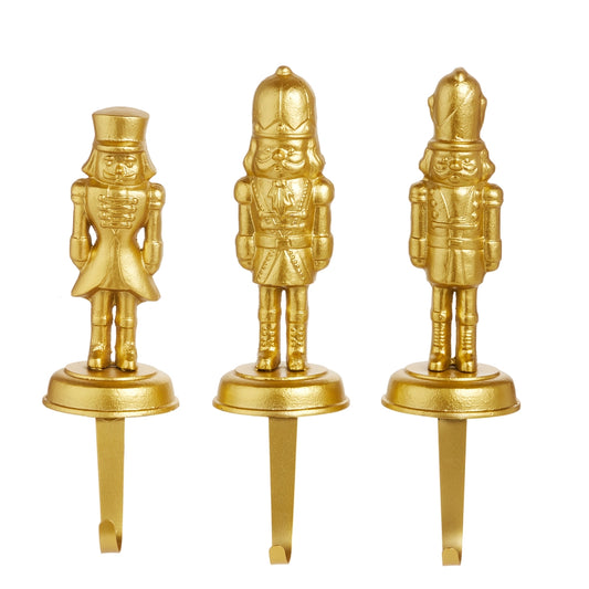 Gold Nutcracker Stocking Holders