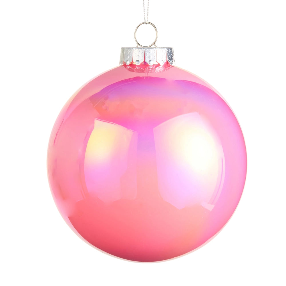 6" Iridescent Pink Ball Ornament