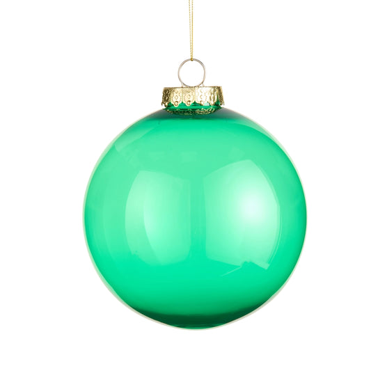 6" Transparent Green Ball Ornament