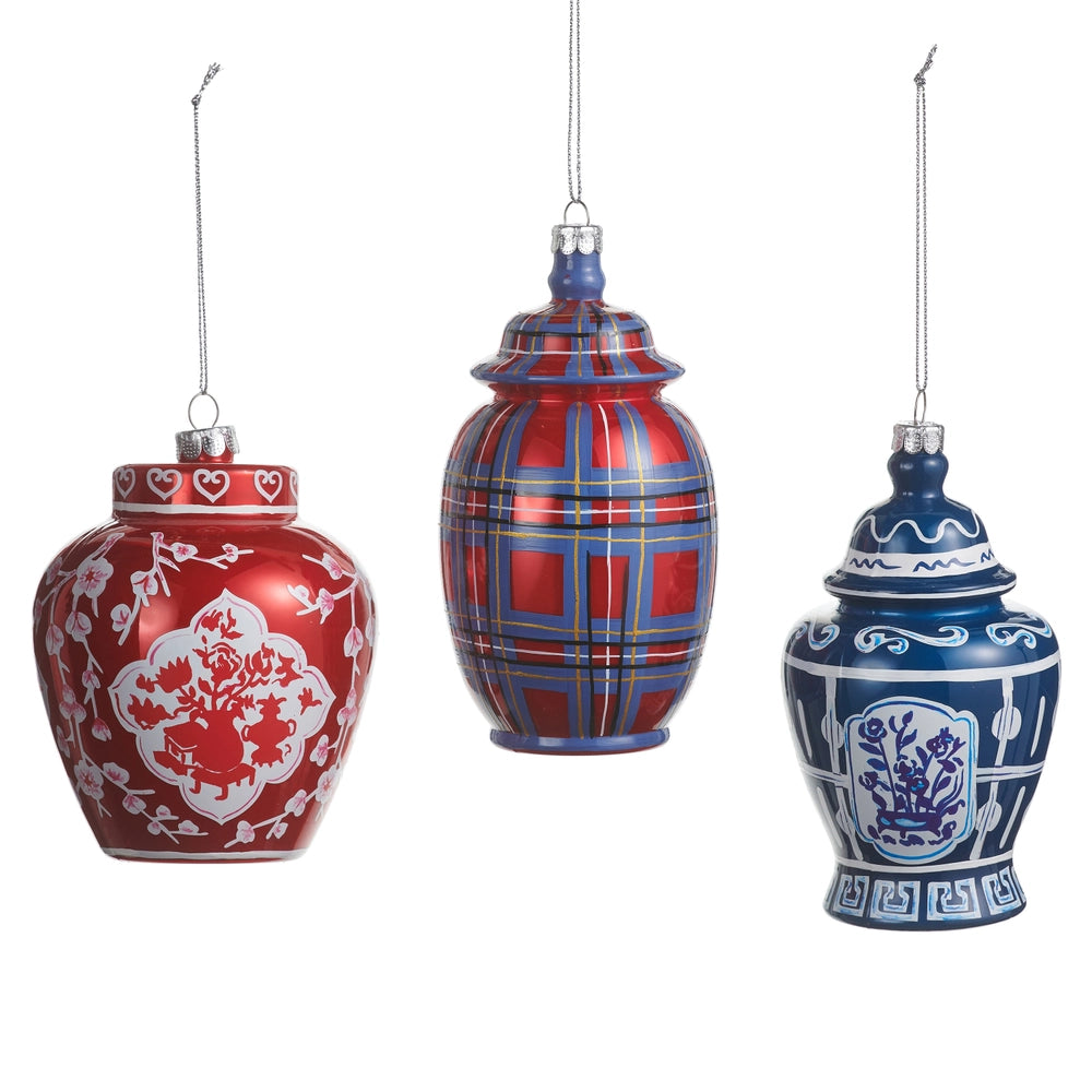 Dressed in Plaid Chinoiserie Ornament 3 Styles