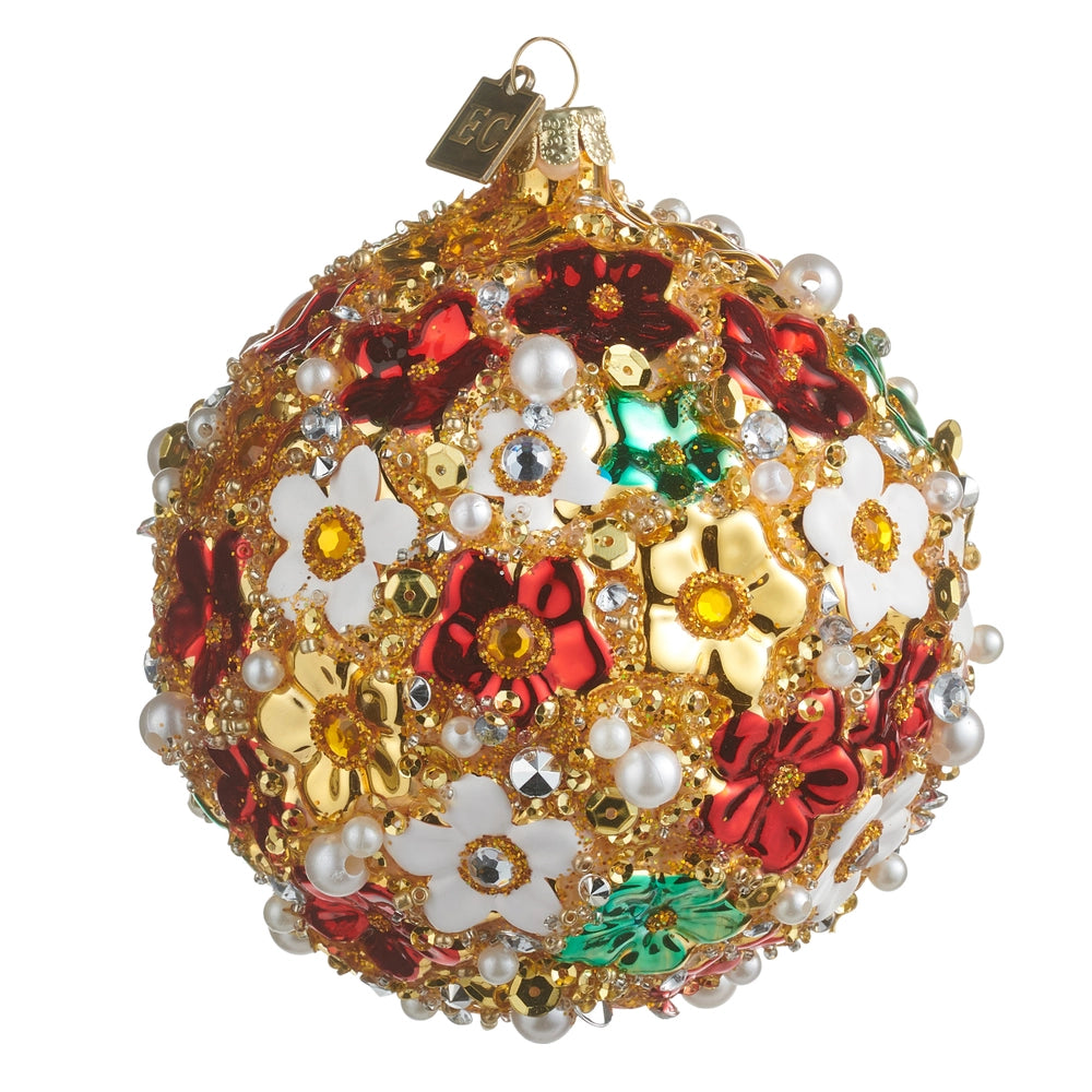 EC 4" Multicolor Blossom Ball Ornament