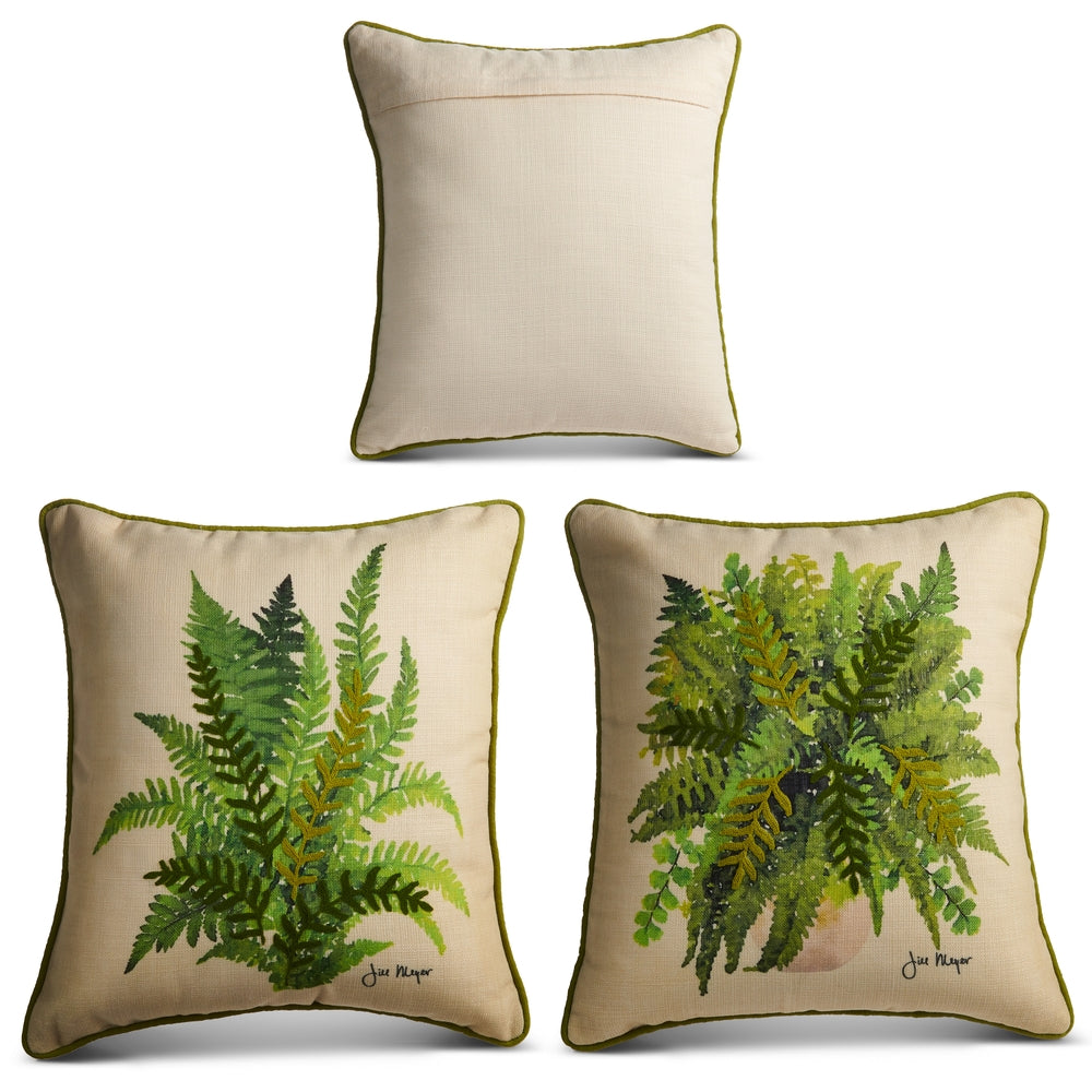 18" Farmhouse Fern Pillow