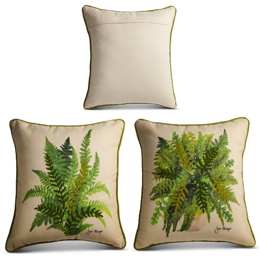 18" Farmhouse Fern Pillow