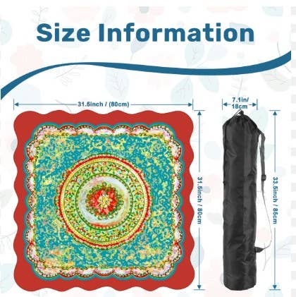 LARGE Designer Scalloped Border Chi Chi Mahjong Mat