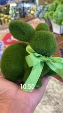 Green Moss Flocked Bunny (Pair)