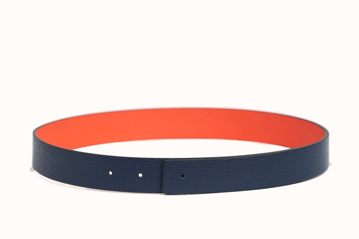 Cesoli - Virginia Blue & Cavalier Reversible Leather Strap | 3cm