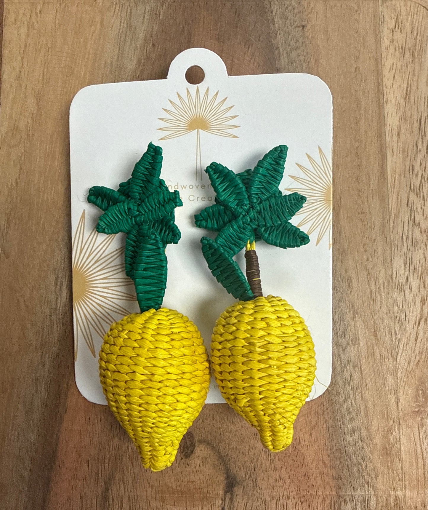 Handwoven Palm Leaf Earrings