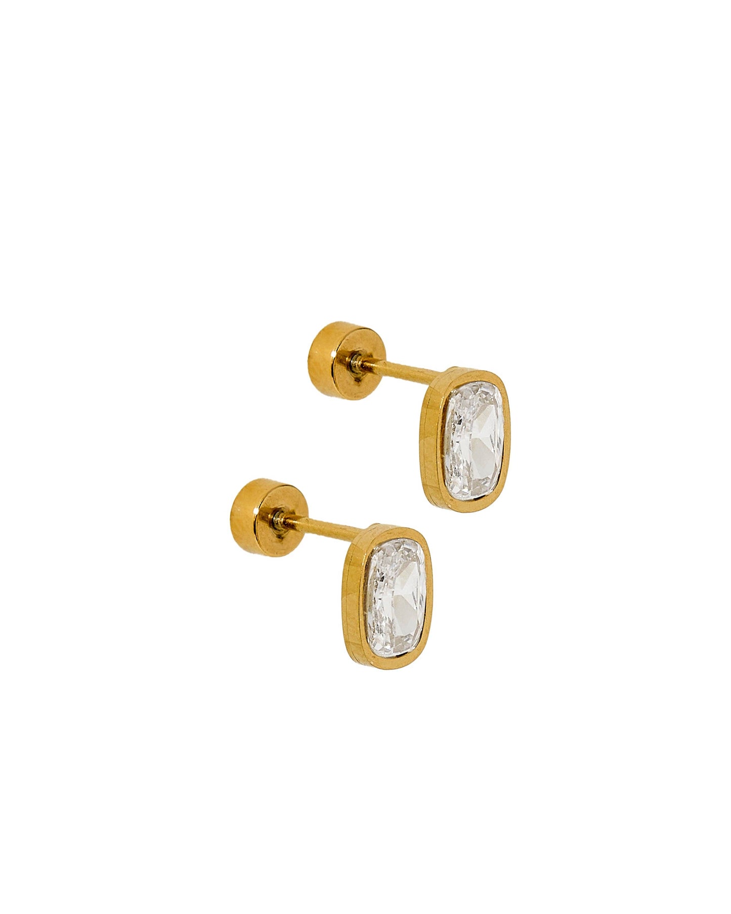 LINNY CO - Screwback Stud Earrings - Kay Clear