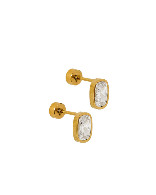 LINNY CO - Screwback Stud Earrings - Kay Clear