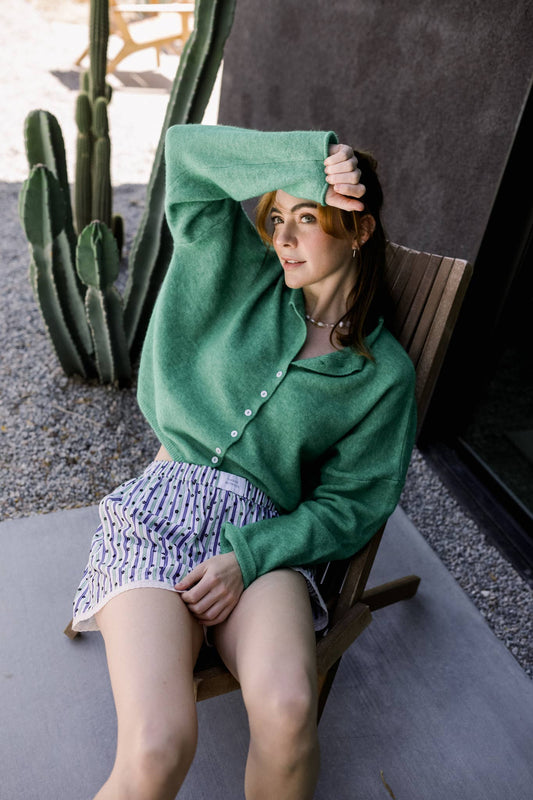 Things Between - Kelly Green Piper Cardigan: Kelly Green / Medium